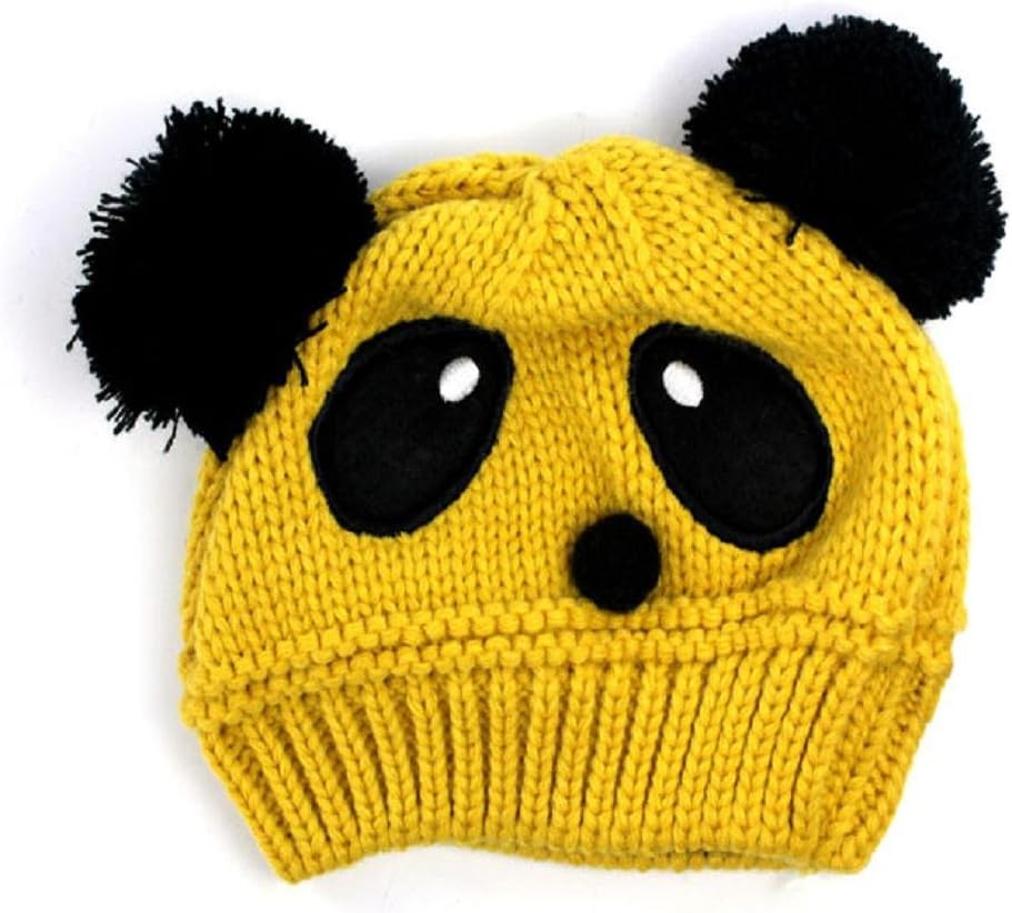 Susen 1pc Fashion Cute Baby Kids Girls Boys Stretchy Warm Winter Panda Cap Hat Beanie (Yellow)