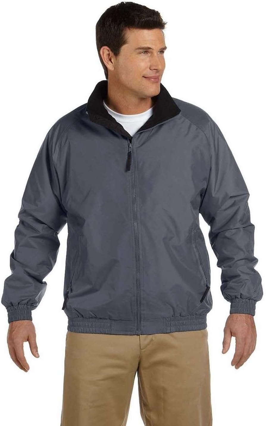 Harriton M740 Fleece Lined Nylon Jacket Navy/Black Small - Image 2