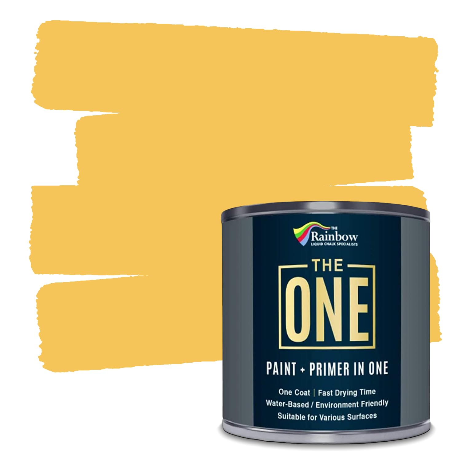 THE ONE All-In-One Paint & Primer - Yellow Gloss, 2.5 L | Multi-Surface 1 Coat Formula | Easy Indoor & Outdoor Decorating for Home & Garden Walls, Floors & Furniture | Durable, Water-Based & Low VOC — image 1