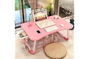 Foldable Homework Table with Storage Drawer