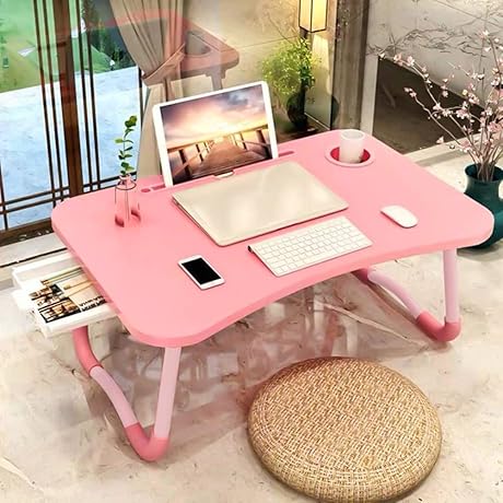 Foldable Homework Table with Storage Drawer
