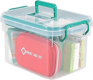Oymlclivisa Plastic First Aid Box, Clear Medical Storage Bin
