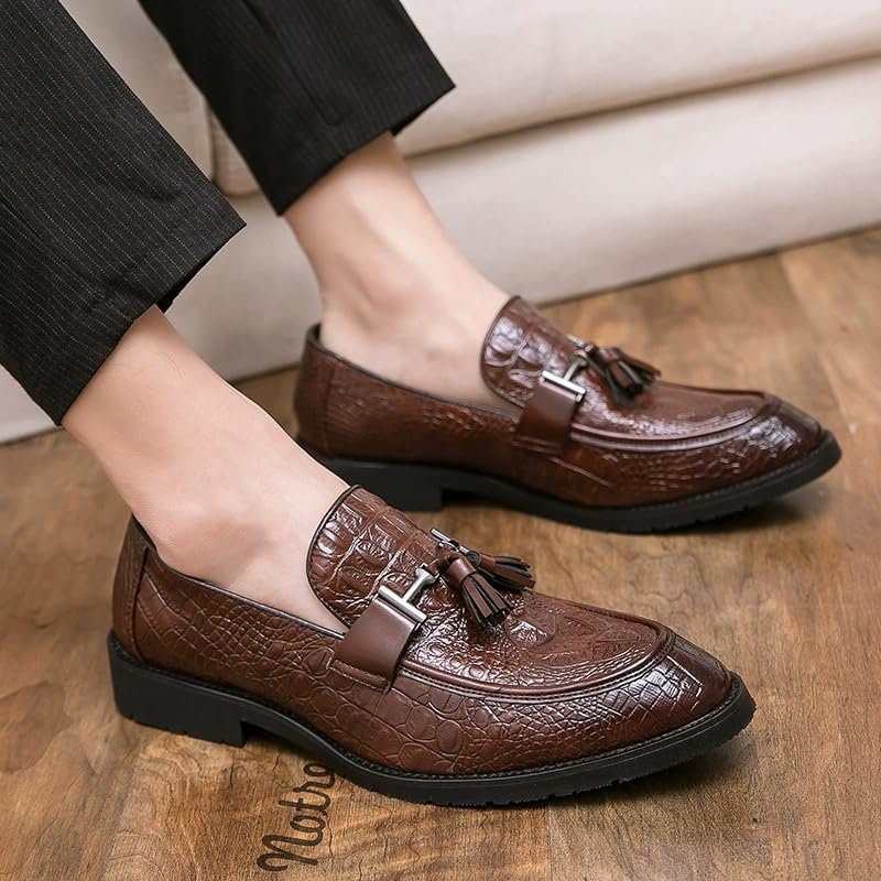 Slip On Loafers Round Toe Wear-Resistant Mens Travel Slip-on Lightweight Pu Leather2