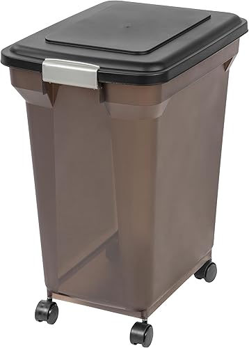 IRIS USA WeatherPro 45 lb 55 Qt - Contenedor hermético para alimentos para mascotas, cuerpo translúcido, fácil de mover, sin BPA, para alimento de