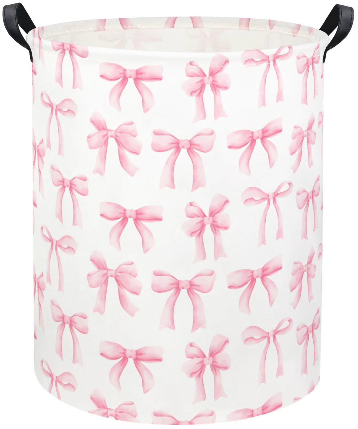 Baby Laundry Basket Kids Hamper Toy Storage Bin for Boys Room Decor Baby Nursery Hamper Gift Baskets for Bedroom Bathroom(Bowknot)