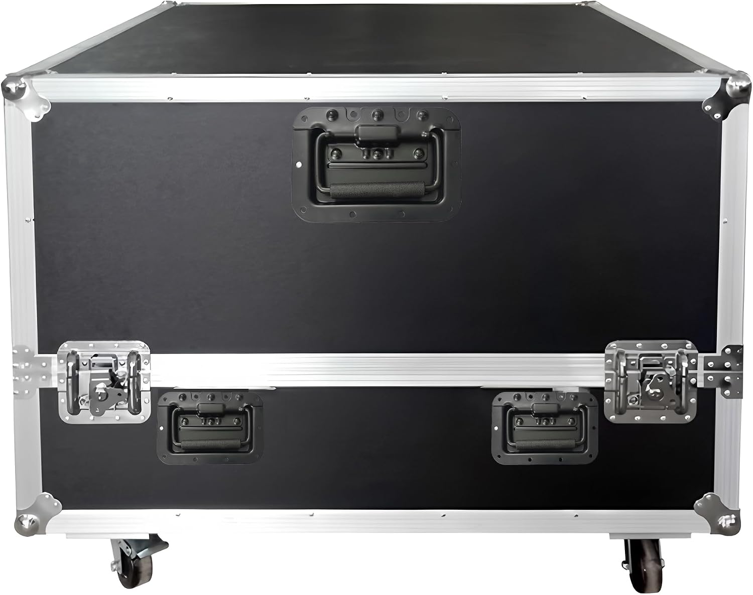 2PCS 6.37" Recessed Spring Loaded Handle with Rubber Grip, Heavy Duty Steel Chest Handles for Toolbox Cabinet Speaker Case Trunk Storage Equipment, Black