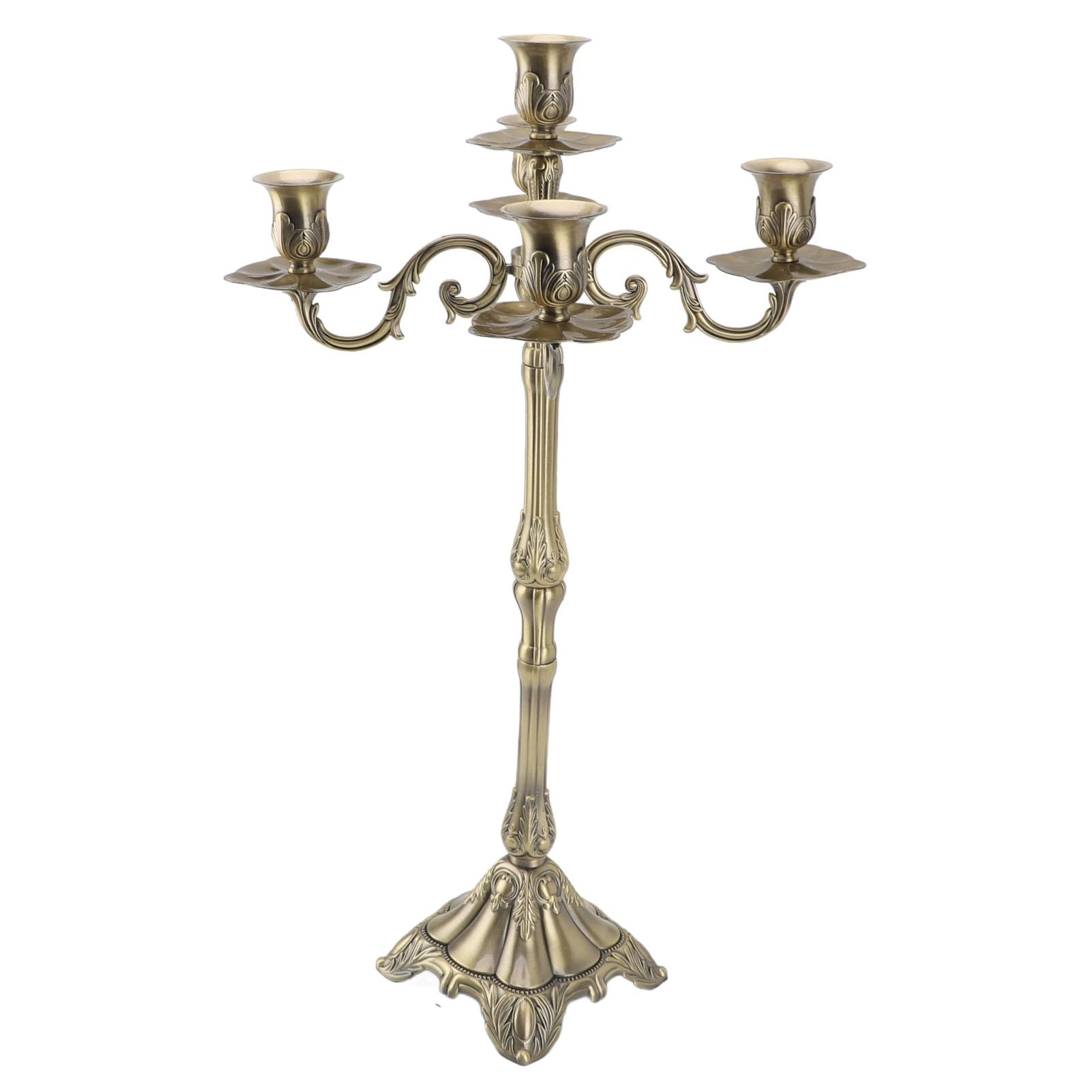 Brązowy świecznik z 5 Główkami w Stylu Vintage, Elegancki Design na Uroczystości świąteczne i Wesela (65 cm/25,6 cala)
