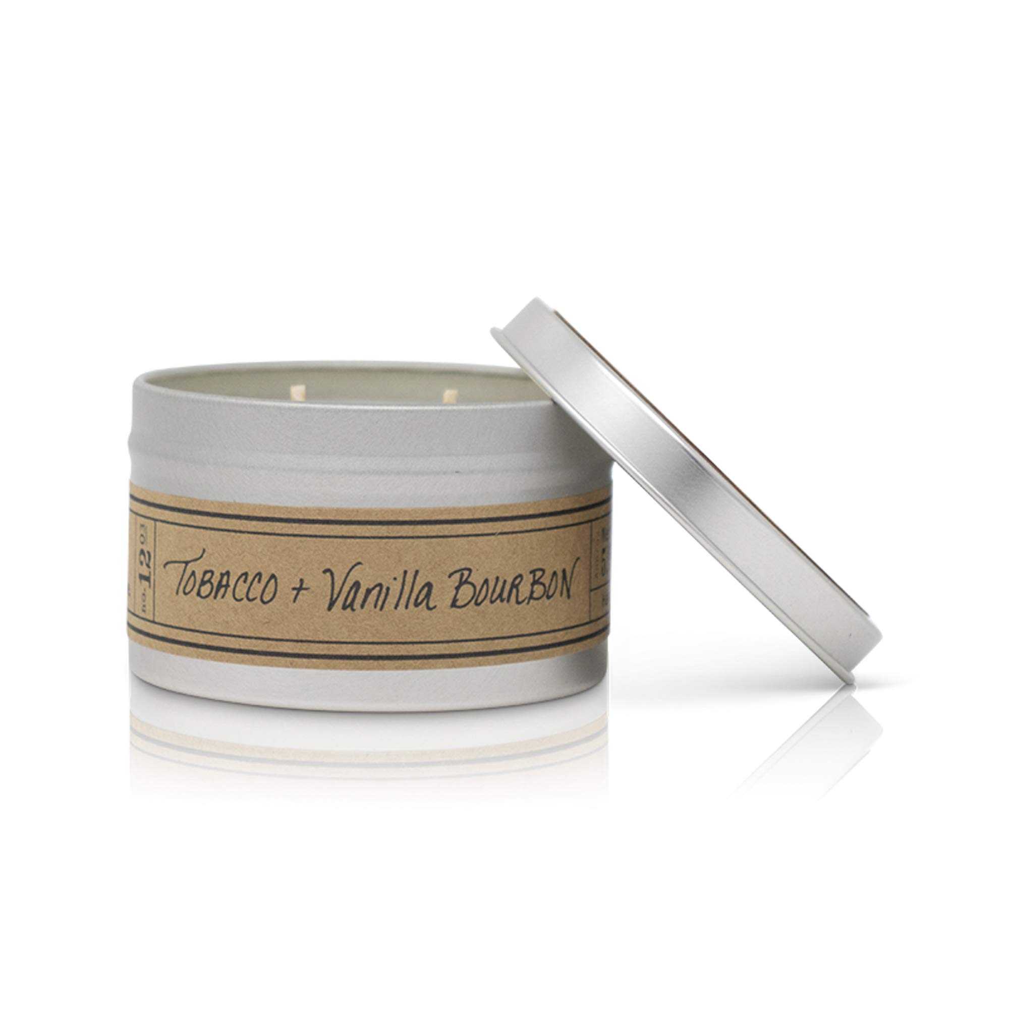 Seventh Avenue Apothecary Premium Scent 100% Soy Candle - Tobacco + Vanilla Bourbon - 5.7 oz net wt. Travel Tin Candle - Long Lasting 35+ Hour Burn Time - Travel and Gifting - Hand Poured in The USA