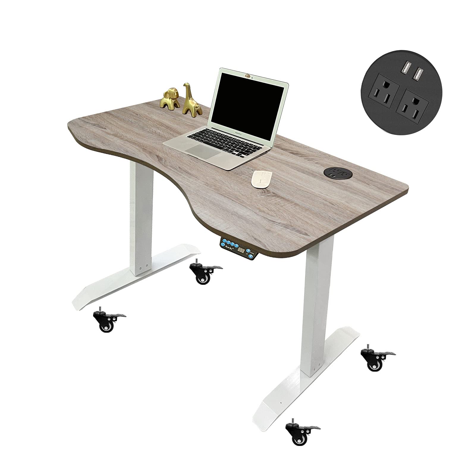 Buy MAGARI Electric Standing Desk with Wheels/Power Outlets, 48” x 24