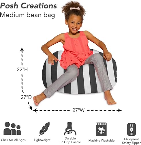 Miniatura 332 de Posh Creations - Sillón puff para niños, adolescentes y adultos, incluye funda extraíble y lavable a máquina, grande de 38 pulgadas, piel de conejo