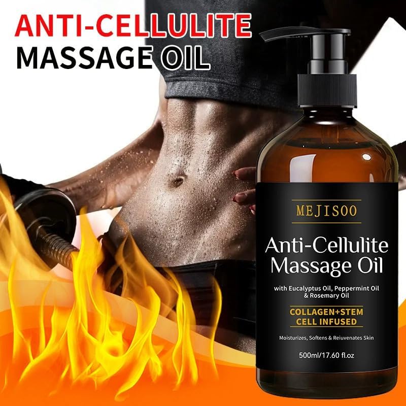 Anti Cellulite Massage Oil, Cellulite Remover for Legs and Firming Body Oil, with Plant-Based Ingredients and Fresh Fragrance, Moisturizes and Softens Skin, 17.6 FL OZ - Image 2