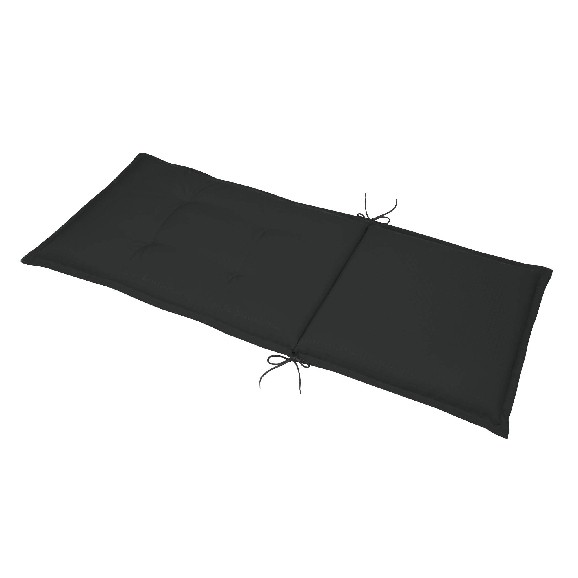 Beautissu Set de 2 Cojines para Sillas de Jardín con Respaldo Alto Tumbonas | 120x50x6cm Gris Grafito para exterior almohadillas para tumbonas mecedoras o sillones acolchado asiento cojin Base HL