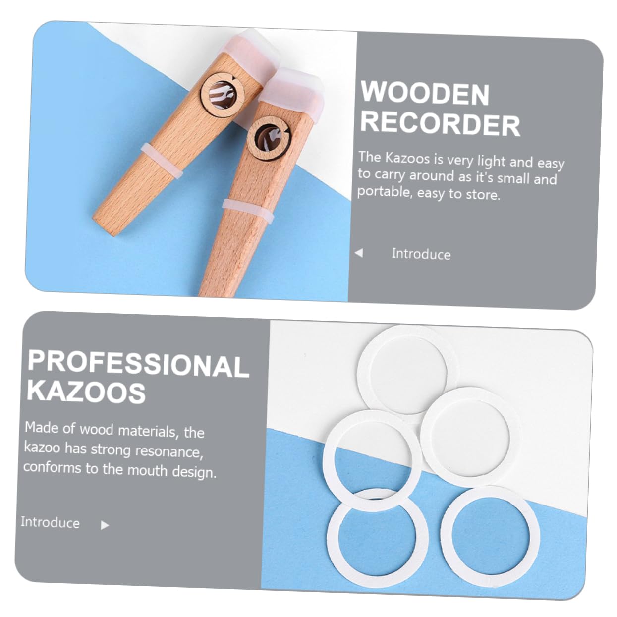 HANABASS Kit de Kazoo de Madera para Principiantes Instrumento Musical Portátil para Acompañamiento de Guitarra Ukelele y Violín Accesorio Duradero y Ligero para Rendimiento Musical