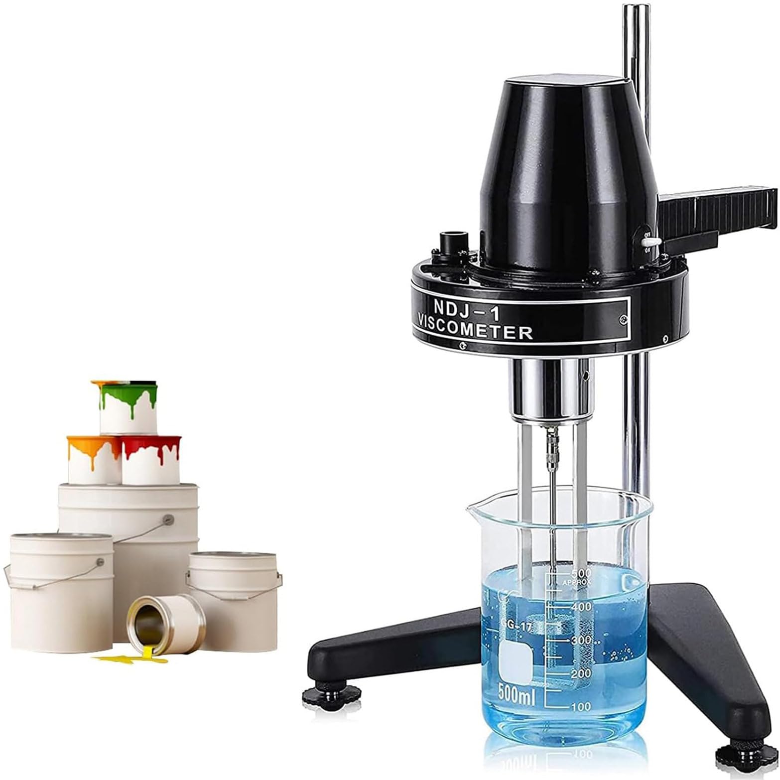 Viscosímetro Rotacional De Laboratorio, 10-100 000 Mpa·s, con 4 Rotores, Precisión De ±5%, para Pinturas, Adhesivos, Cosméticos Y Grasas