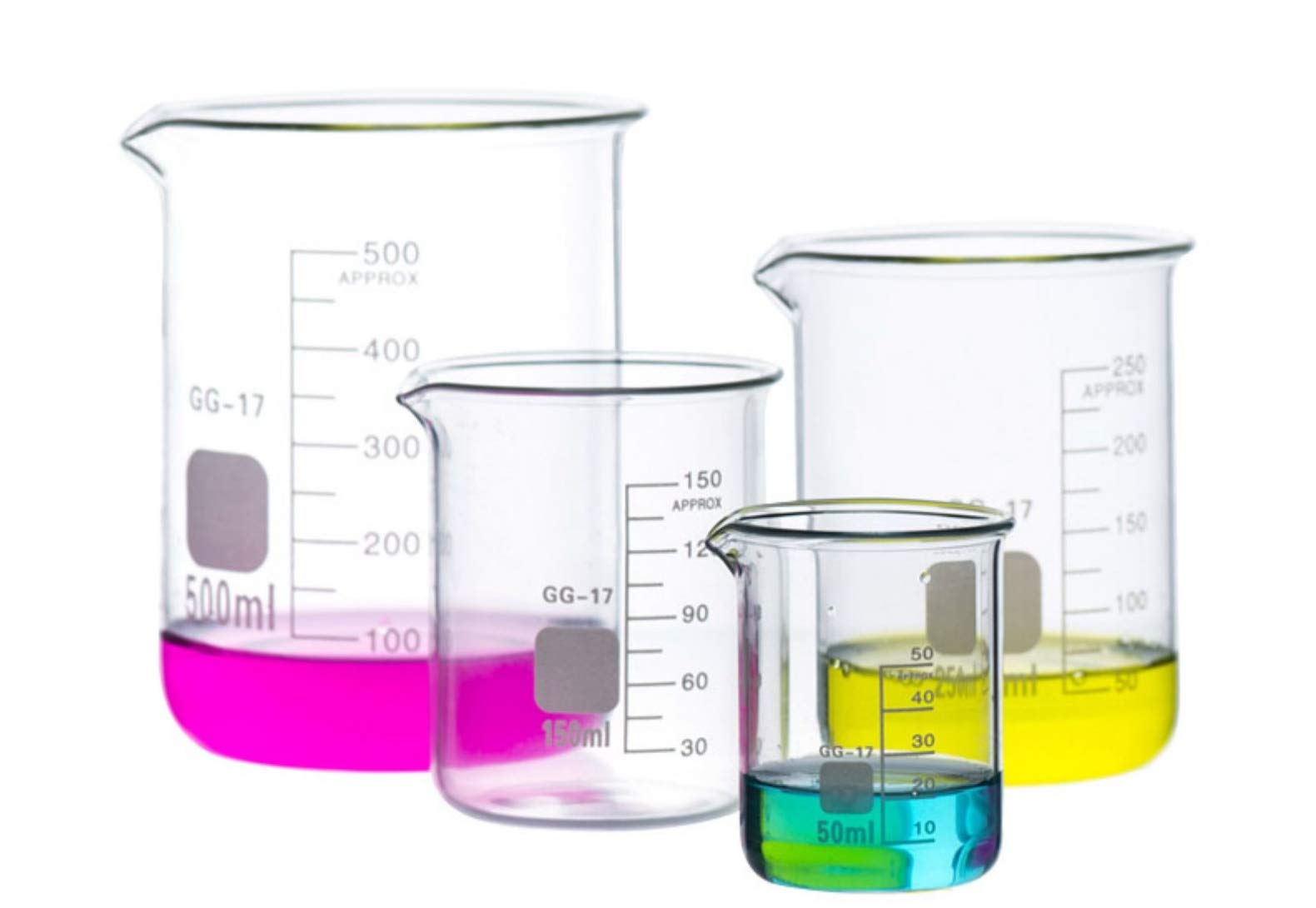 Borosilicate Glass Graduated Beakers 5-piece Set BorinGlass - View #4