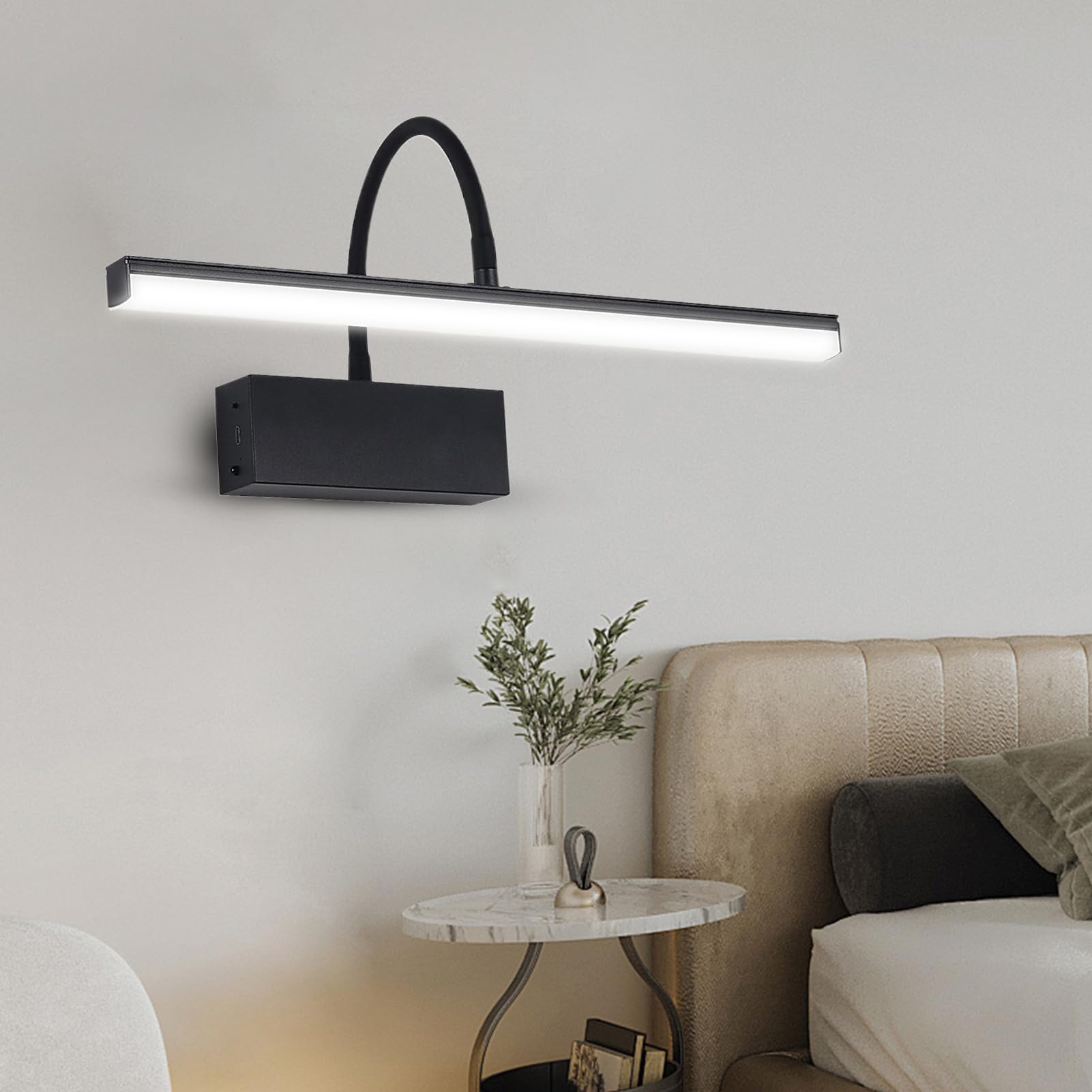 Bilderleuchten Dimmbare LED Wandleuchte Foto-Kunst-Präsentation | Bildwandleuchte Mit Akku Und Fernbedienung Bilder Gemälde Innenbereich Wohnzimmer Schlafzimmer Heimdeko Studio Galerie