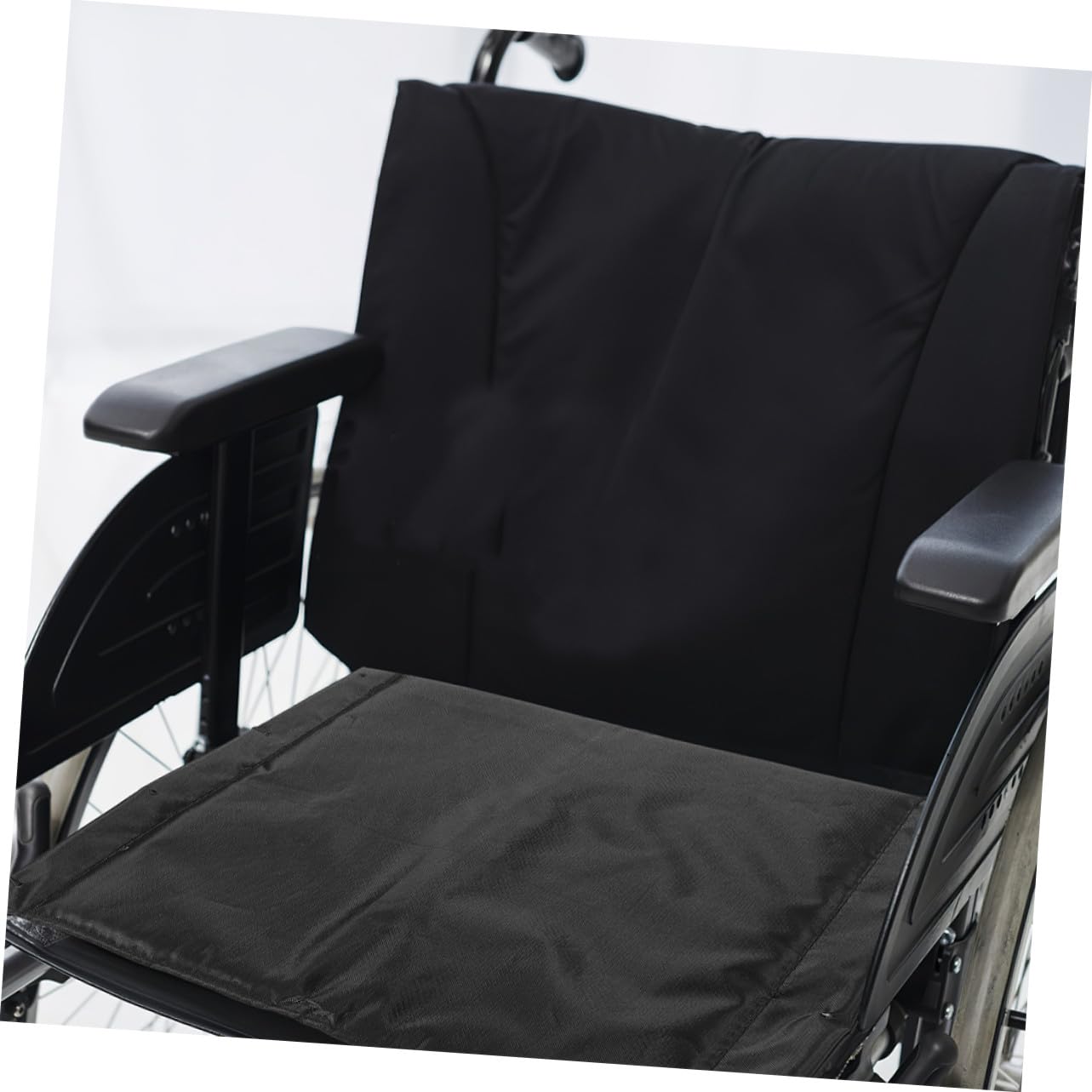 Repuestos Ideales para Asiento de Silla de Ruedas 2 Cojines de Tela Oxford Negra, Antideslizantes y Fáciles de Limpiar para Accesorios de Sillas de Ruedas