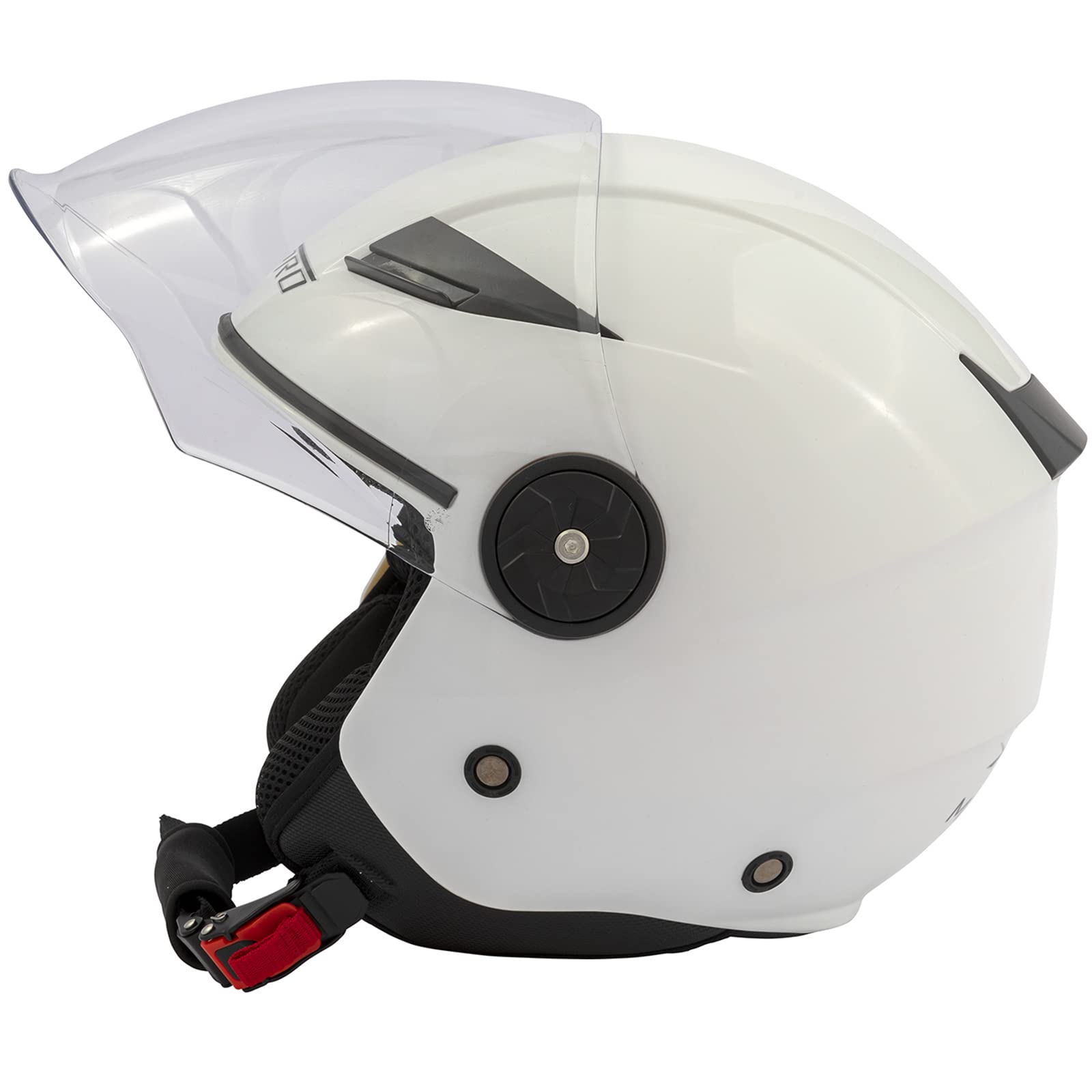 A-Pro Jet Casco Moto Certificato ECE 22 Città Scooter Visiera Lunga Bianco S