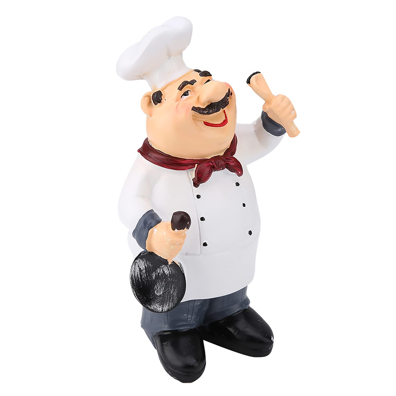 FTVOGUE Chef Figuren Amerikanischen Vintage Land Glücklich Chef Harz Figur Home Restaurant Cafe Tabletop Decor Sammeln Geschenke(71110-04)