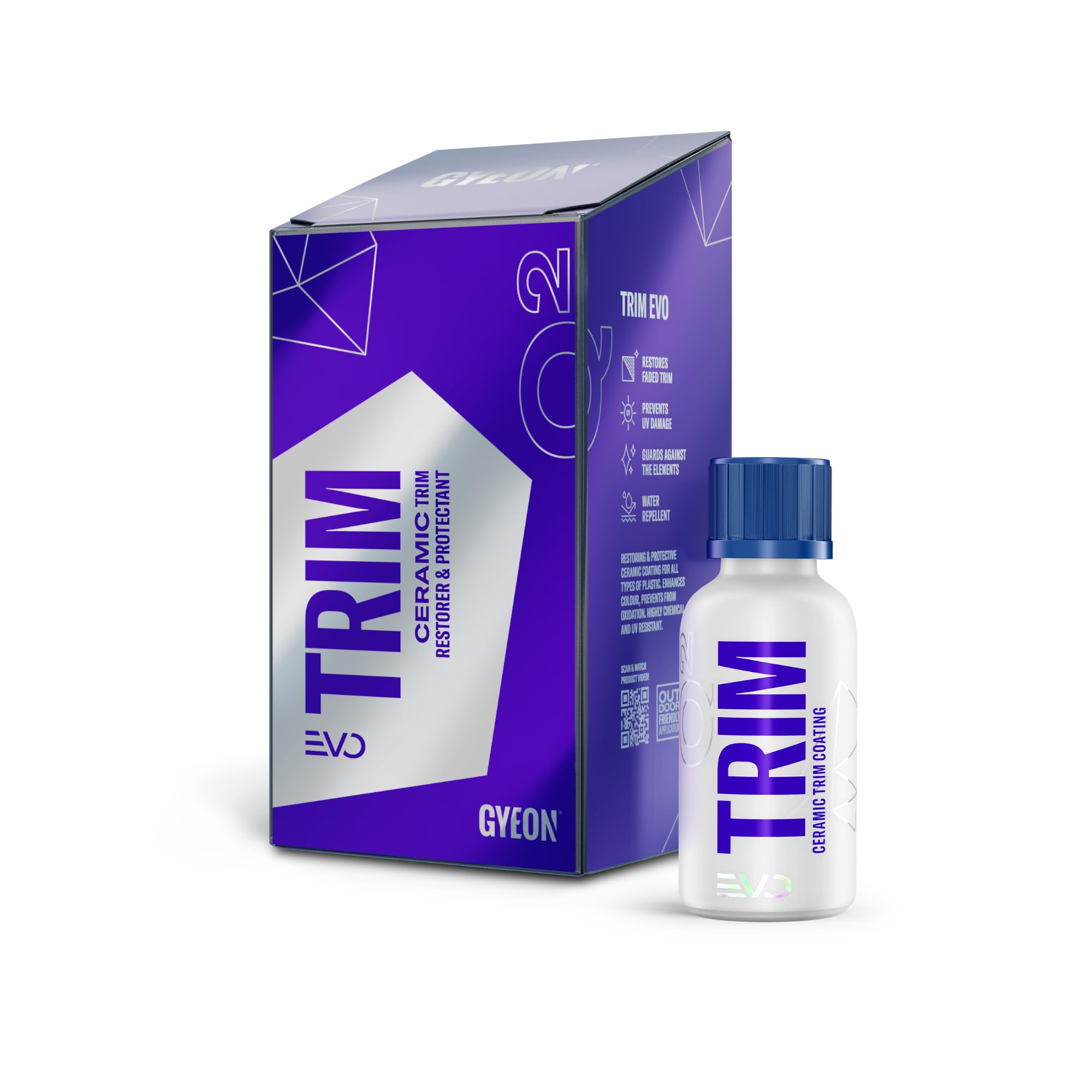 Gyeon Q² Trim EVO - Auto Keramik Kunststoffversiegelung - Langzeitschutz, Farbauffrischung und selbstreinigende Wirkung für Außen (30 ml)