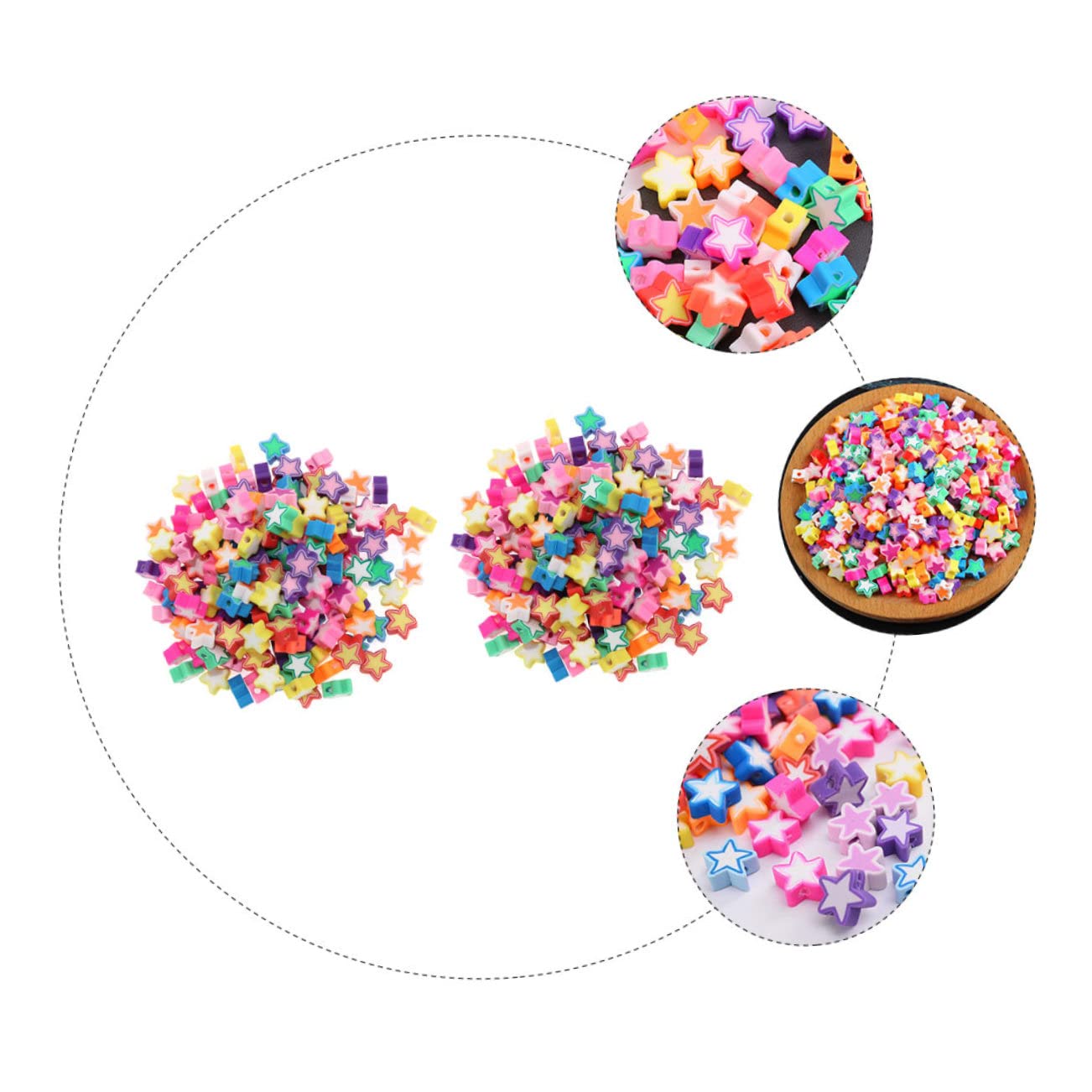 jojofuny Conjunto Abalorios De Espaciadora De Arcilla Polimérica Para Diy De Manualidades Para Joyería Y Pulseras 200 Piezas*5