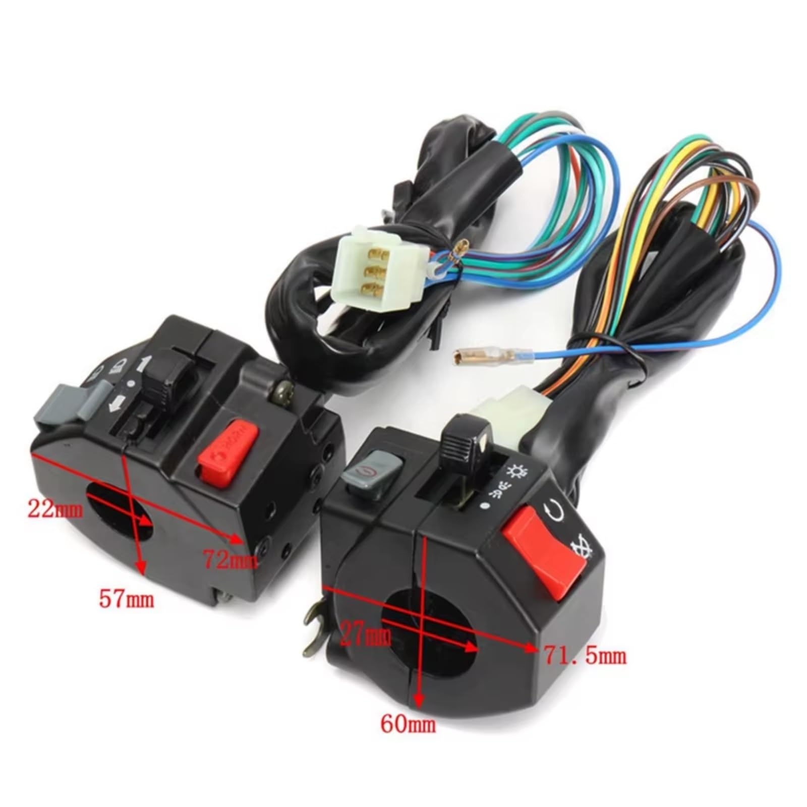 1 Par De Interruptores para Manillar De Motocicleta Compatible con Yamaha SRZ MTR Luces Antiniebla Claxon Intermitentes Arranque Eléctrico.