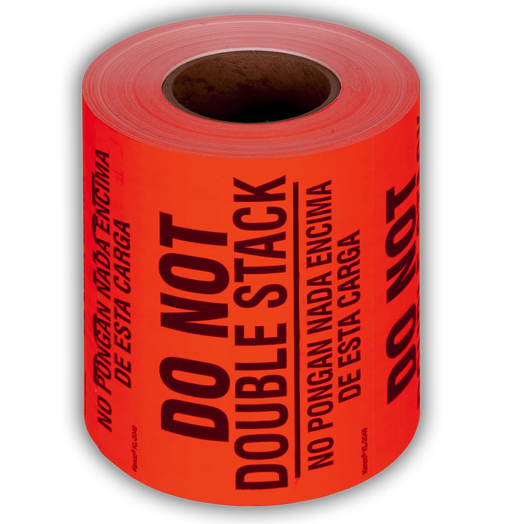 Kenco 3" X 5" Do not Double Stack Bilingual English Spanish Shipping Label Stickers -500 Labels Per Roll (5 Pack)