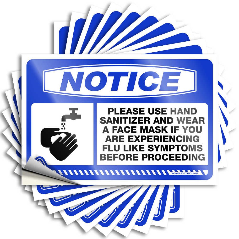 Toolbox Stickers and Decals Notice Please Use Hand Sanitizer Stickers 10Pcs Funny Man Cave Signs Funny Car Stickers(12X18CM)