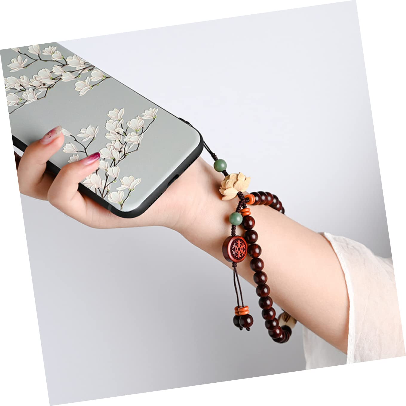 Gatuida 3pezzi Cordino Per Telefono Con Ciondolo Di Loto Tracolla Di Sandalo Accessorio Per Smartphone Pratico e Facile Da Indossare Per Attività All Aperto