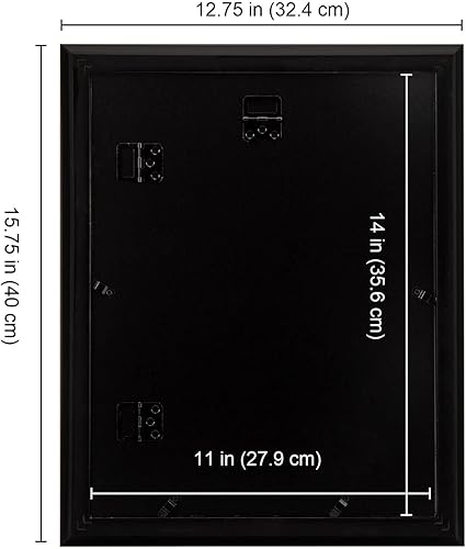 Miniatura 5 de Marco de fotos retro vintage de 2 tonos de madera negro dorado de 11 x 14 pulgadas, tapete blanco roto de grado museo de 8 x 10, protección de