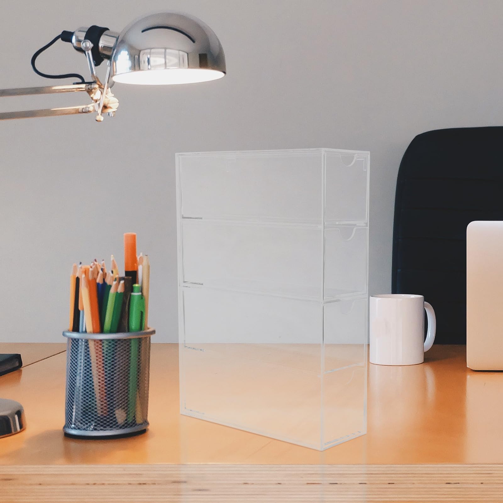 Toddmomy 2 Stück Acryl Brillenhalter Sonnenbrillenetui Organizer mit Schublade Wasserabweisend Pflegeleicht für Schreibtisch und Schminktisch für Kleine Büroartikel und Washi Tape