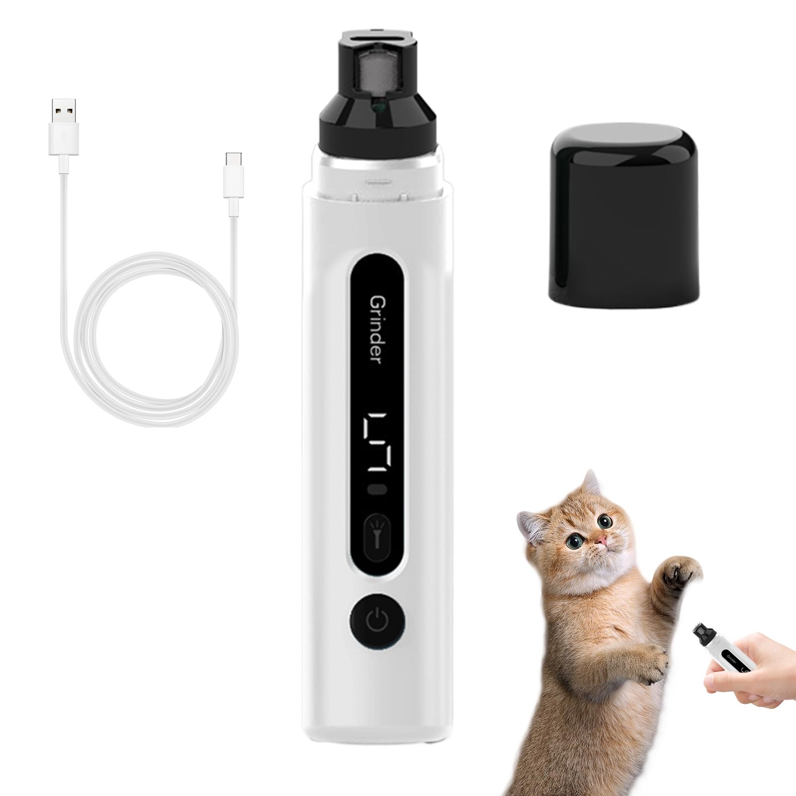 Lime À Ongles Pour Chien Silencieuse Soin Des Griffes Portable | Réglable Chats De Toutes Tailles, Soin Des Griffes, Jeunes, Âgés, Débutants, Maison, , Cadeau Noël, Saint-Valentin