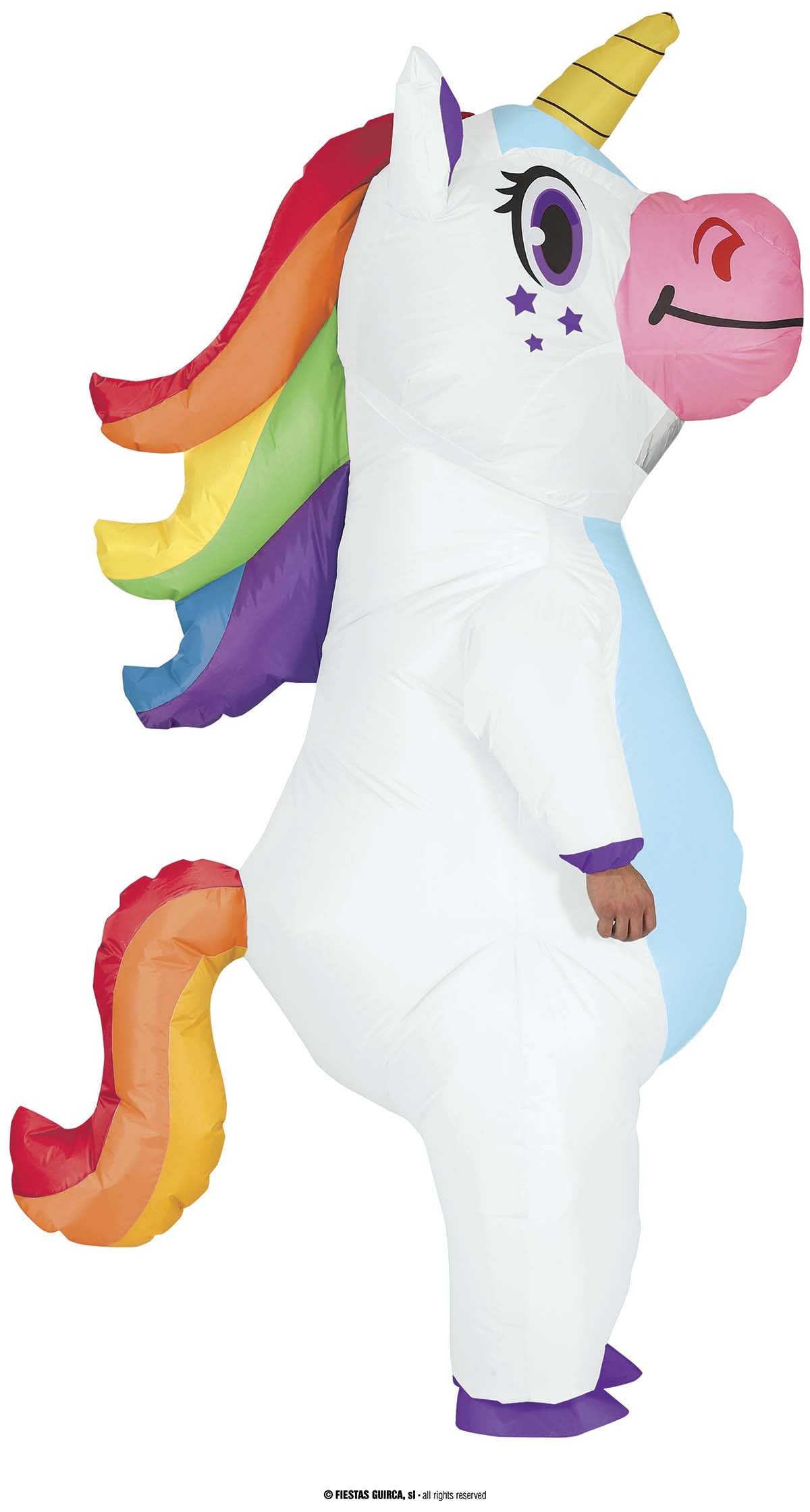 FIESTAS GUIRCA Disfraz de Unicornio Arcoíris Hinchable Adulto