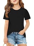 Girls Short Sleeve T Shirts Casual Crewneck Fashion Tees Kids Summer Tops 5-14 Years