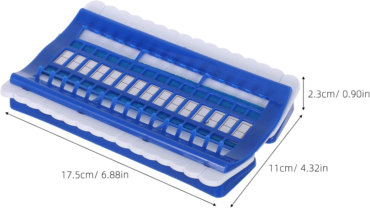 VILLFUL 30-Position Cross Stitch Thread Organizer Floss Storage Rack with Pins Blue Embroidery Floss Holder for Needlework and Craft DIY Thread Sorting