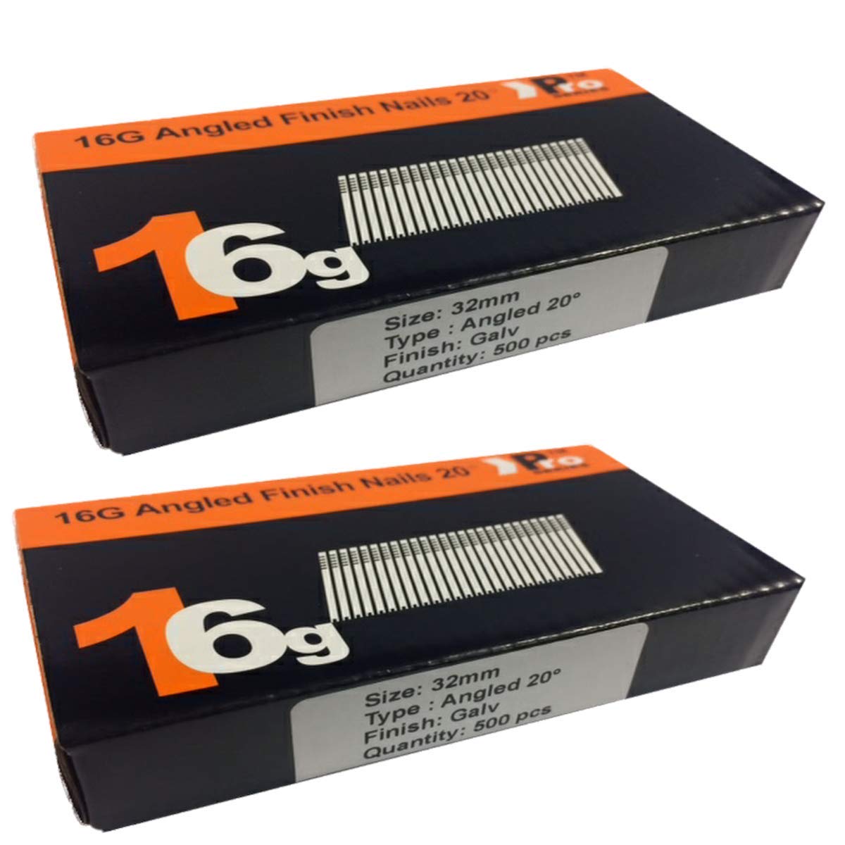 (2 x 500) 1000 Nail - Size 32mm 16g Angled 20° - Compatible with Dewalt,Paslode,Hitachi ((2 x 500) 32mm)