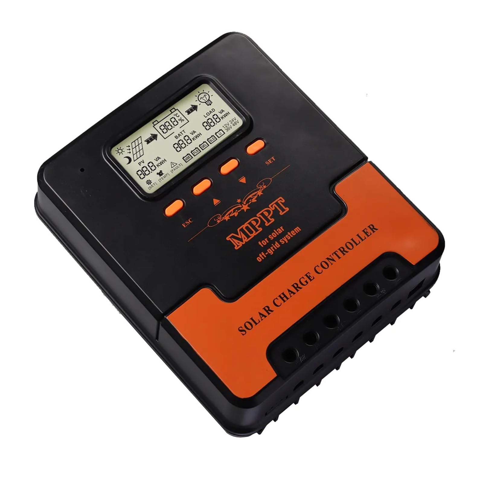 CUDTAPI 20A 30A 40A 50A 60A MPPT Solar Charge Controller 12V 24V Auto Adapting Lead Acid Lithium Battery Charging Solar Panel Regulator(60A)