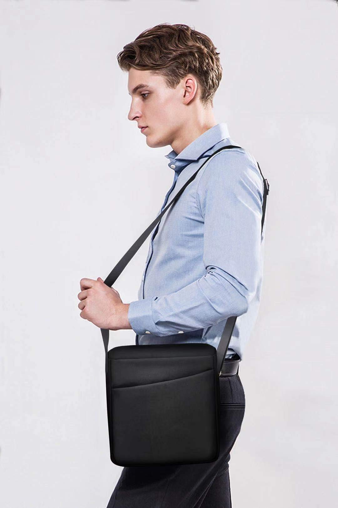 ELIOX Borsello Uomo Tracolla Regolabile per iPad Tablet Fino a 8,5 Pollici Impermeabile Messenger a Spalla per Viaggio Ufficio Lavoro Business e Uso Quotidiano - Nero…