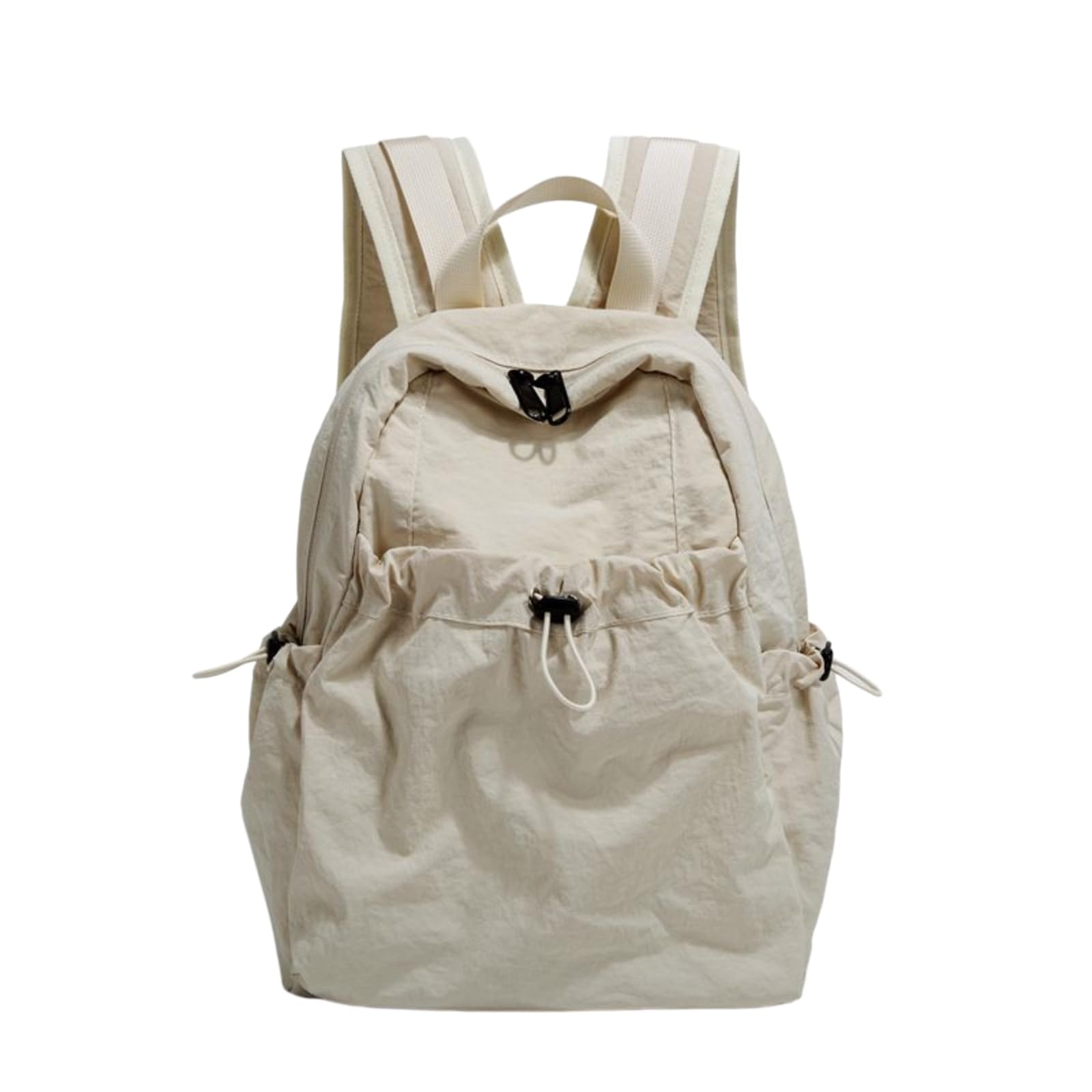 Zaino in Nylon Leggero, Borsa Scolastica per Laptop di Viaggio Casual Multi-Tasca Grande capacità I Giovani-Beige