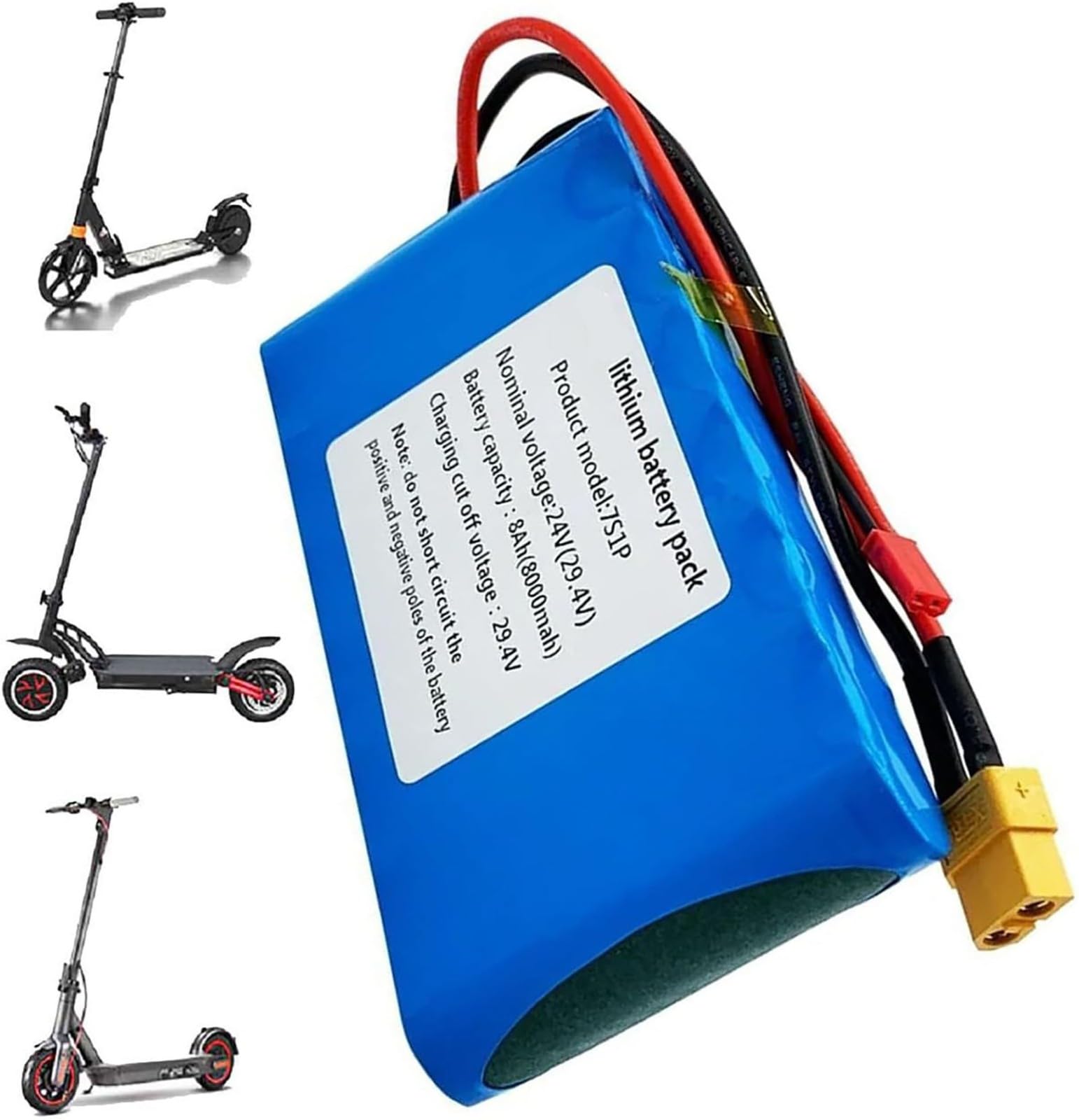 FREEDOH Batterie Lithium-ION Amovible 36 V pour vélo électrique, 5,2 Ah, 6,4 Ah, 6,7 Ah, 7 Ah, avec Chargeur et Protection BMS