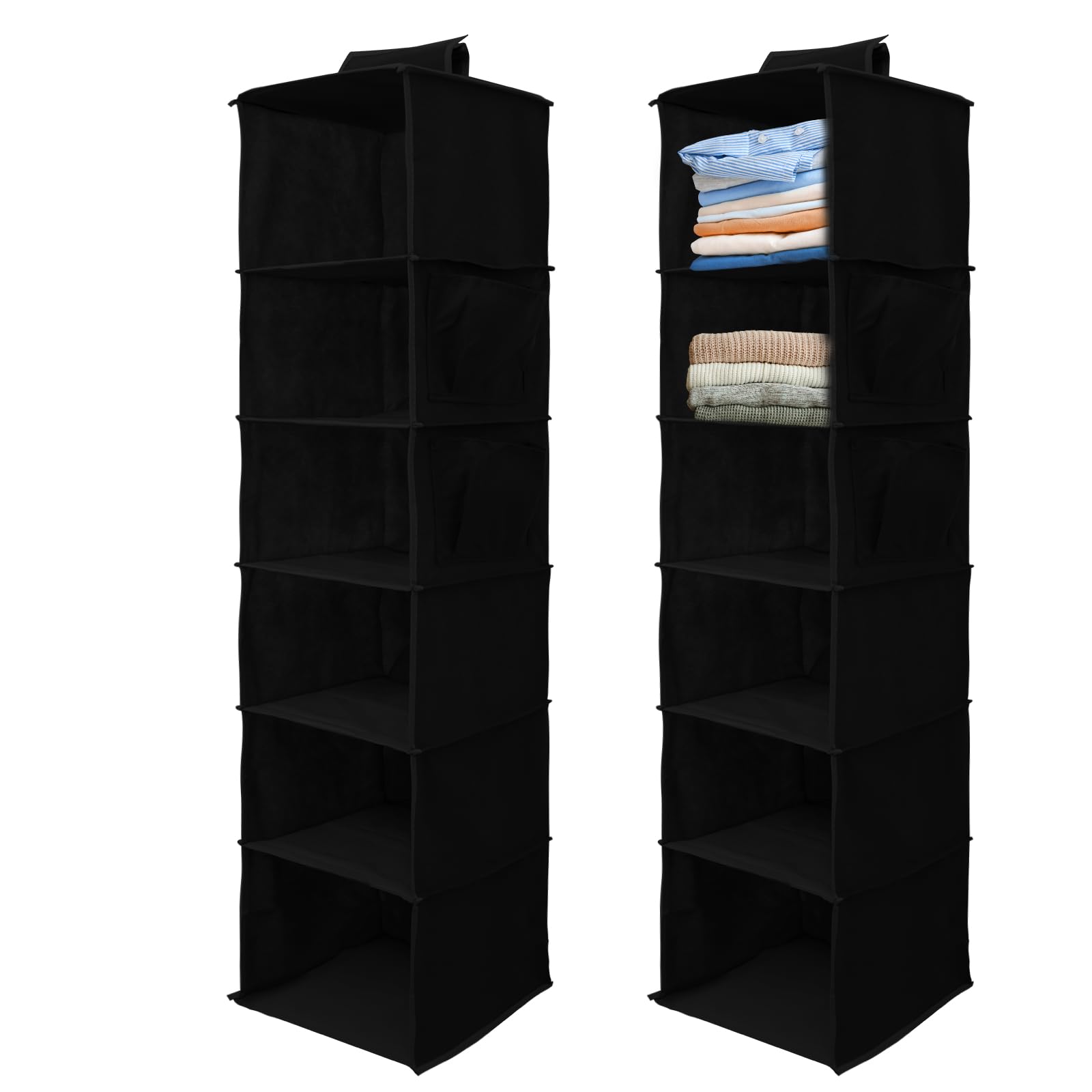 Étagère de rangement pliable en tissu noir de qualité supérieure