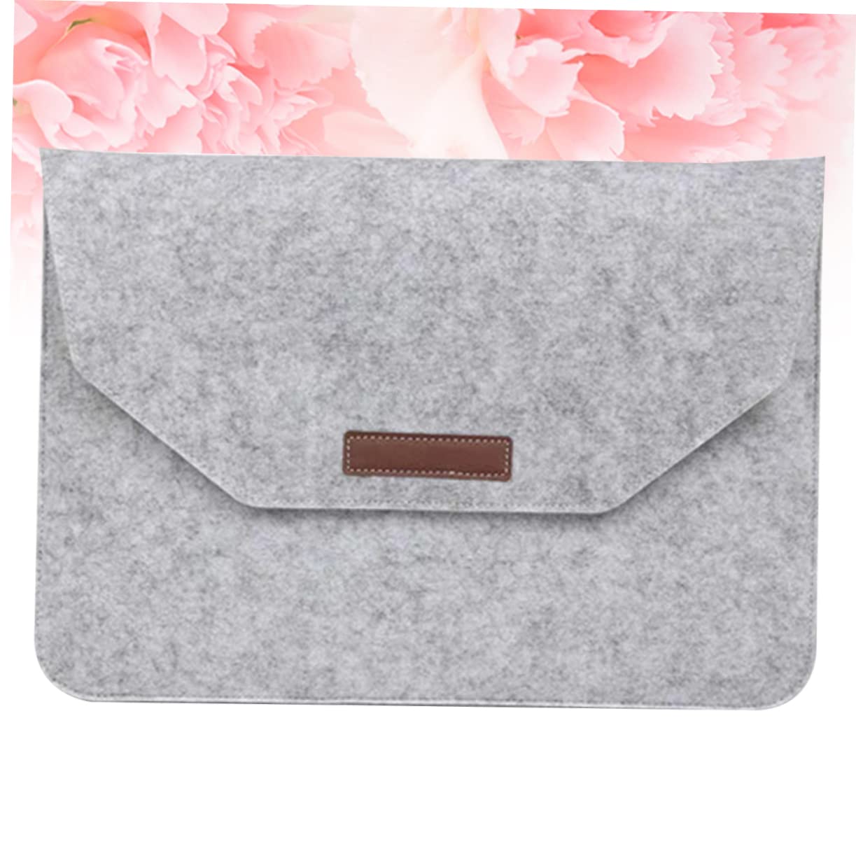 VILLCASE 1Pc Light Grey Storage Bag Portable Pouch Compatible with Notebook and Tablet Wear Resistant Felt Material Shock Resistant Organized Carrying