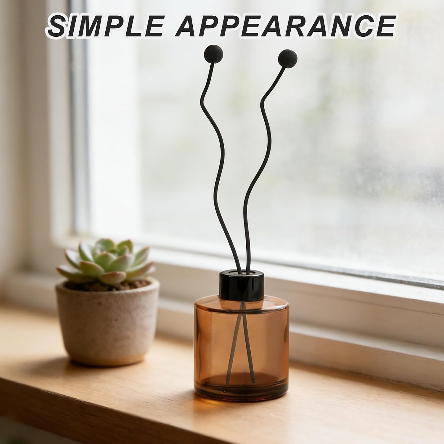 Totority 50pcs Black Wavy Rattan Reed Diffuser Sticks Natural Aromatherapy Refill Sticks for Home and Bathroom Fragrance Absorption and Decorative Accents