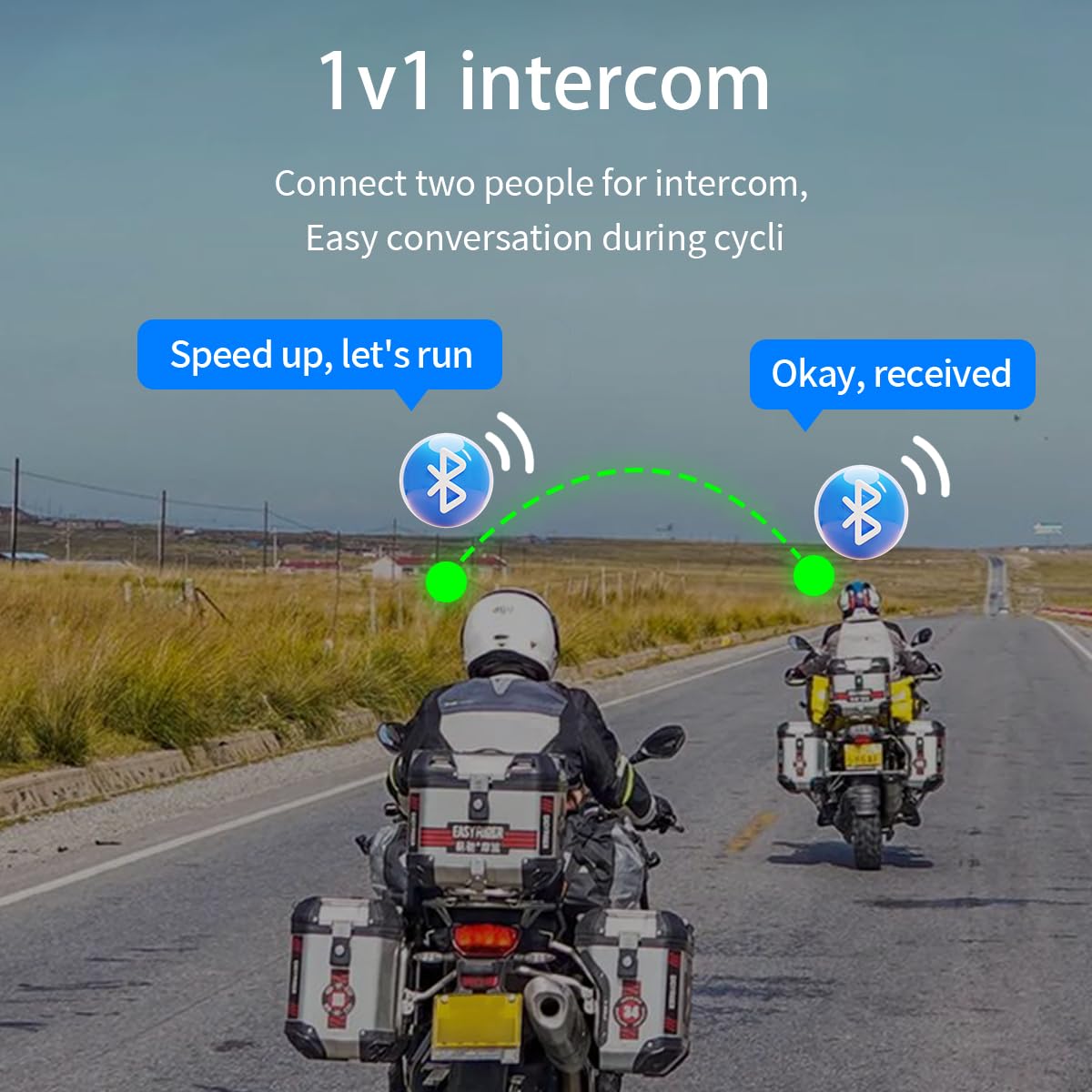 Motorradhelmlautsprecher mit hoher Akkulaufzeit Helmkopfhörer, ausgestattet mit automatischer Annahme-/Anruf-Musiksteuerung/intelligentem Geräusch/Siri aufwecken, kompatibel mit allen Helmen