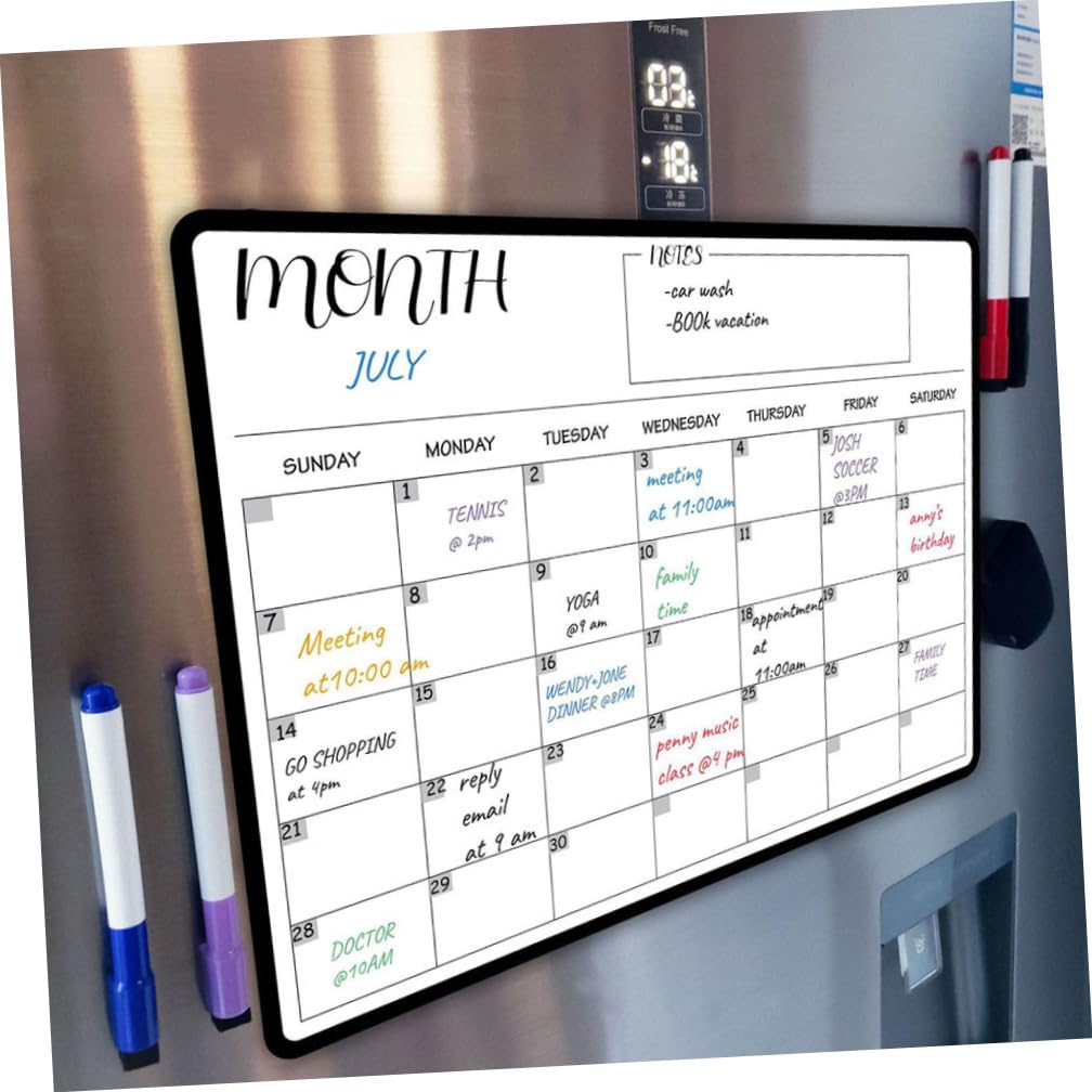 VILLCASE 3piezas Tablero Magnético Erasable Para Refrigerador Planificador Mensual y Acrílica Para Organización Del Accesorio Práctico Para Recordatorios y Calendarios
