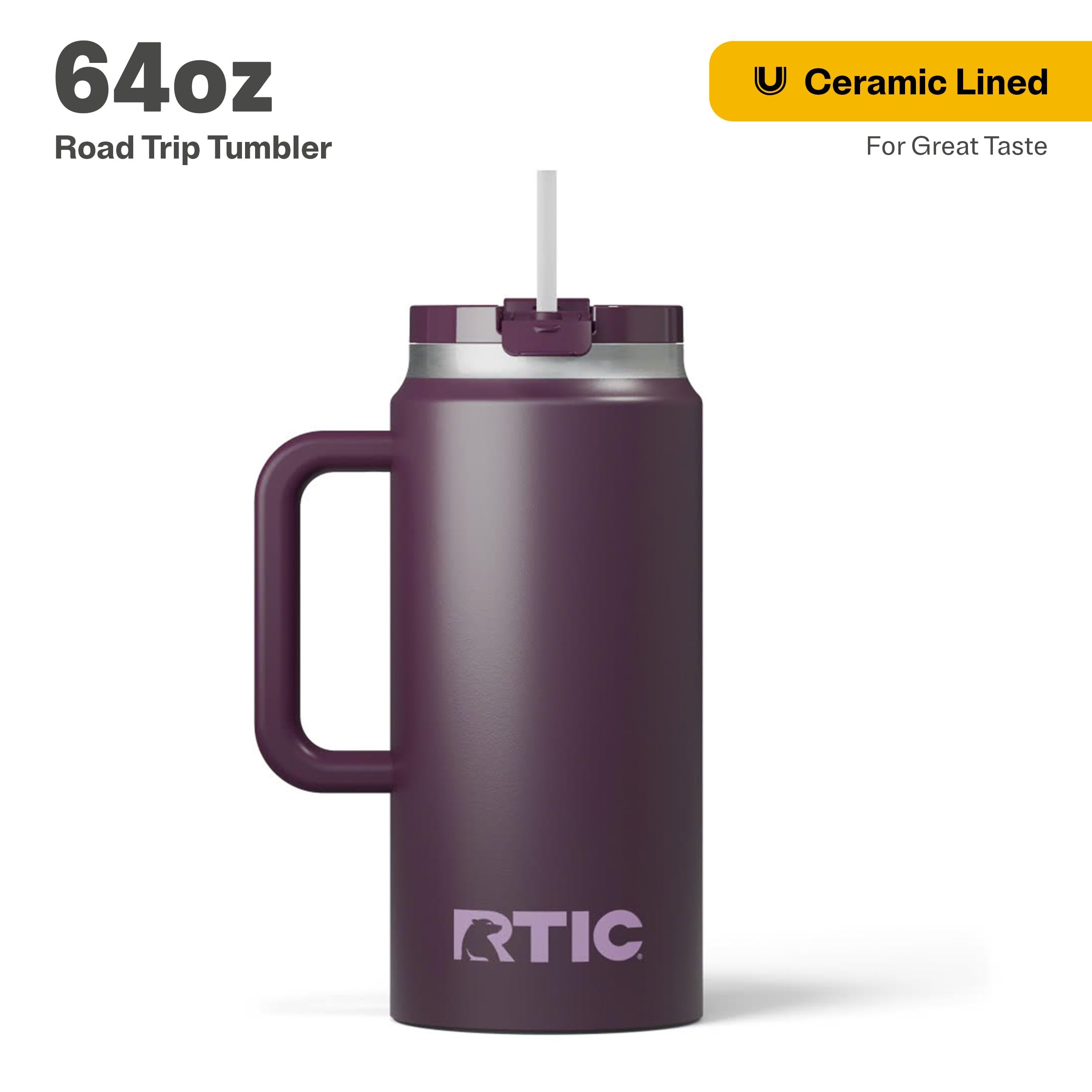 Amazon.com | RTIC 64 oz Ceramic Lined Insulated Road Trip Tumbler