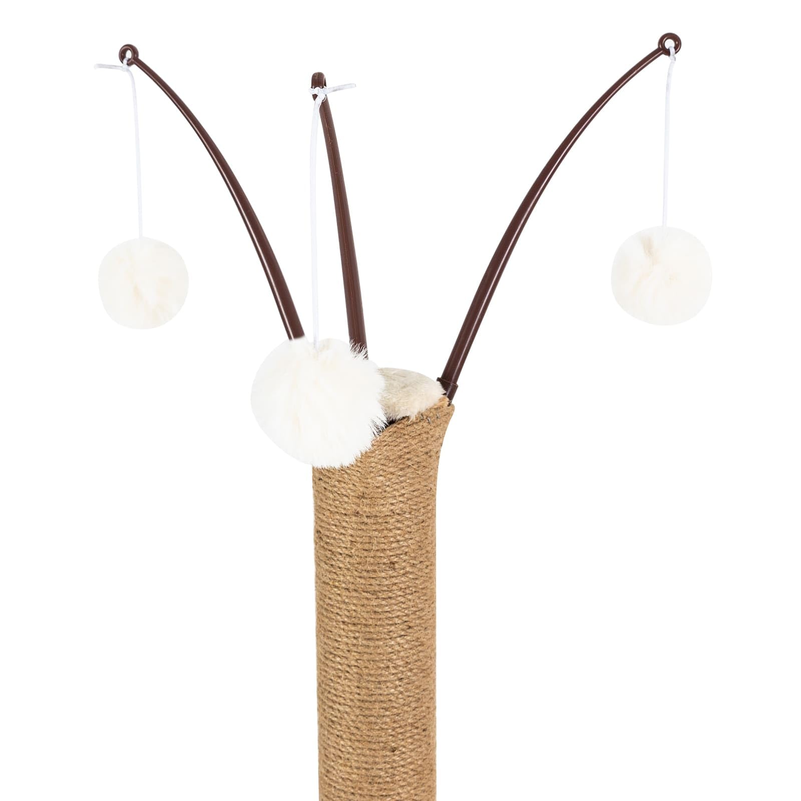 Arbre à Chat Griffoir 4 Niveaux 132 cm, Épaissie et Stable, Poteaux Recouverts de Cordes de Chanvre et Polaire Résistantes aux Griffes
