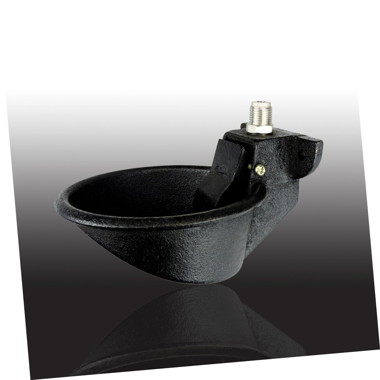 Bebedero Automático para Cerdos de Hierro y Acero Inoxidable Negro | Cuenco de Agua para Granja y Hogar, Superficie Lisa, Ingeniería Segura, Alimentación de Agua Automática