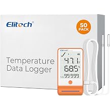 Elitech 50Pack GSP-6 Dual Probe Bluetooth Temperature Humidity Data Logger