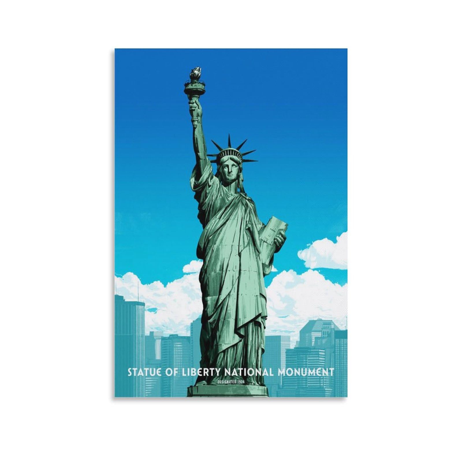 YQCQCS Statue Of Liberty National Monument Vintage Travel Poster Canvas Art Poster Picture Wall Decor Painting Posters Decorative Posters
